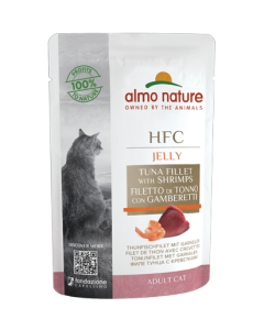 Almo Nature HFC Jelly Gatto Adulto Filetto di Tonno con Gamberetti Busta 55 gr