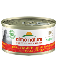 Almo Nature HFC Natural Gatto Adulto Pollo con Gamberetti Lattina 70 gr