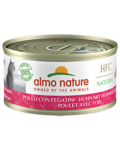 Almo Nature HFC Natural Gatto Adulto Pollo e Fegatini Lattina 70 gr