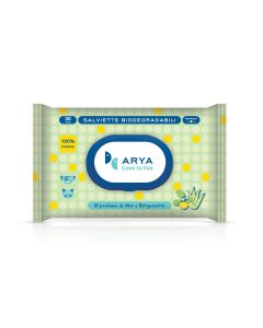 Arya Salviette Biodegradabili Cotone Aloe e Bergamotto Confezione da 30 pezzi