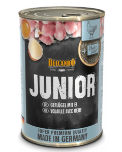 Belcando Super Premium Cane Junior Pollame con Uova Lattina 400 gr