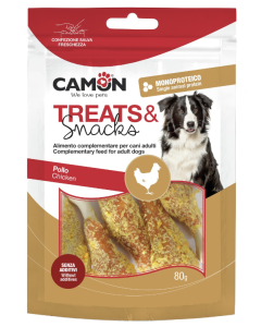 Camon Treats&Snacks Cane Coscette di Pollo Impanate Monoproteiche 80 gr