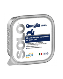 Drn Solo Cane e Gatto Monoproteico di Quaglia Vaschetta 100 gr