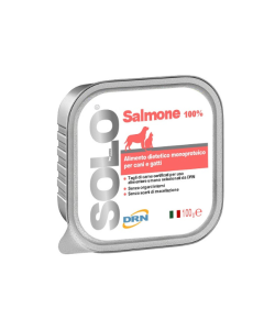 Drn Solo Cane e Gatto Monoproteico di Salmone Vaschetta 100 gr