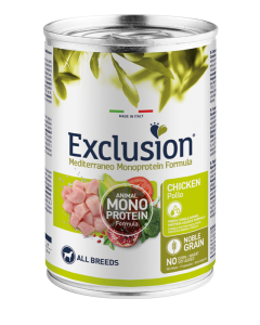 Exclusion Mediterraneo Monoproteico Cane Adult Pollo Lattina 400 gr