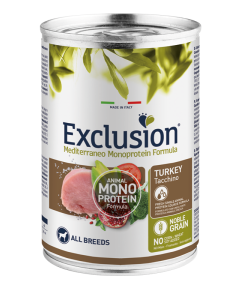 Exclusion Mediterraneo Monoproteico Cane Adult Tacchino Lattina 400 gr