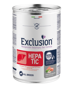 Exclusion Monoprotein Diet Cane Adult All Breeds Hepatic Maiale Riso e Piselli 400 gr