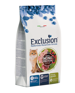 Exclusion Mediterraneo Monoproteico al Pollo Gatto Adult Sterilizzato Crocchette