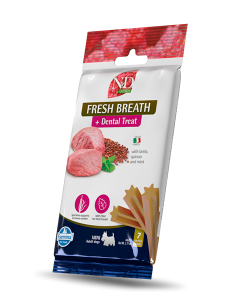 Farmina N&D Quinoa Snack Dentale Cane Mini Fresh Breath Agnello 7 pezzi 60 gr