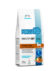 Forza10 Diet Cane Adult Mini e Toy con Cavallo Crocchette 1,5 kg