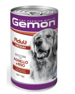 Gemon Cane Adult Medium Bocconi con Agnello e Riso Lattina 1250 gr