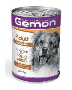 Gemon Cane Medium Adult Bocconi con Pollo e Riso Lattina 415 gr