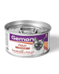 Gemon Gatto Adult  Mousse con Salmone e Pollo Lattina 85 gr