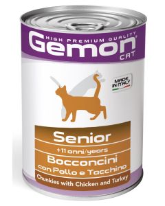 Gemon Gatto Senior Bocconcini con Pollo e Tacchino 415 gr 