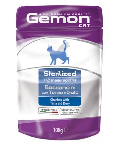 Gemon Gatto Sterilizzato Bocconcini con Tonno e Orata Busta 100 gr