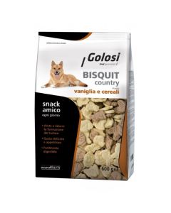 Golosi Cane Bisquit Country Snack Vaniglia e Cereali 600 gr