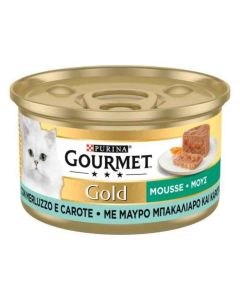 Purina Gourmet Gold Mousse Gatto Adulto Merluzzo e Carote Lattina 85 gr