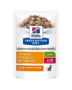 Hill's Prescription Diet Gatto c/d Multicare Stress + Metabolic Bocconcini di Pollo in Salsa Busta 85 gr