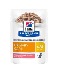 Hill's Prescription Diet Gatto c/d Multicare Urinary Care Bocconcini di Salmone in Salsa Busta 85 gr