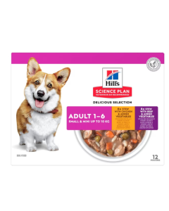 Hill's Science Plan Cane Adult Mini Spezzatino Pollo e Manzo con Verdure Multipack Busta 12x80 gr