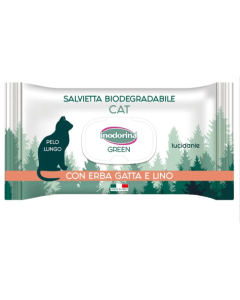 Inodorina Green Salvietta Biodegradabile per Gatto a Pelo Lungo - 30 salviette