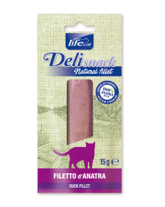 Life Cat Deli Snack Gatto Filetto Bollito di Anatra 15 gr