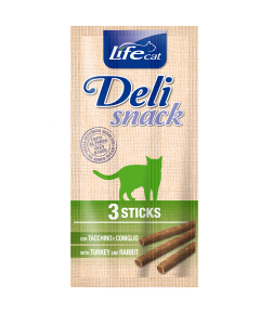 Life Cat Deli Snack Gatto Stick di Tacchino e Coniglio 15 gr