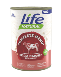 Life Natural Dog Adult Complete Menù Ricco in Manzo Lattina 400 gr