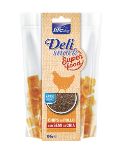 Life Dog Deli Snack Cane Chips di Pollo con Semi di Chia 100 gr