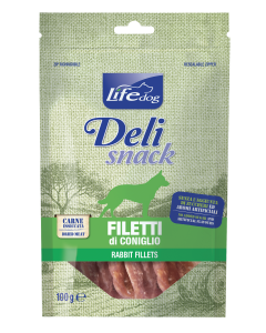 Life Dog Deli Snack Cane Filetti di Coniglio 100 gr