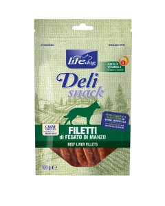 Life Dog Deli Snack Cane Filetti di Fegato di Manzo 100 gr