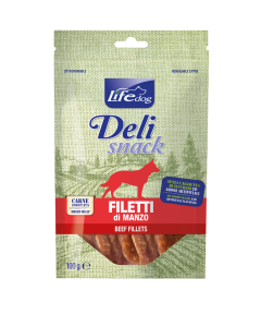 Life Dog Deli Snack Cane Filetti di Manzo 100 gr