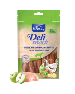 Life Dog Deli Snack Cane Stuzzichini di Pollo e Mela 100 gr