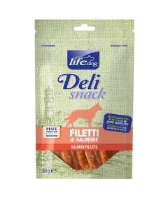 Life Dog Deli Snack Cane Filetti di Salmone 80 gr