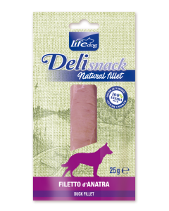 Life Dog Deli Snack Cane Filetto Bollito di Anatra 25 gr