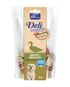 Life Dog Deli Snack Cane Mini Sandwich Anatra e Merluzzo 100 gr