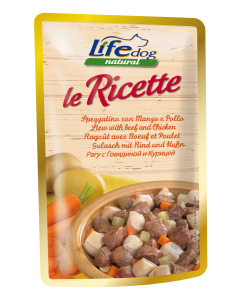 Life Dog Natural Le Ricette Cane Spezzatino con Manzo e Pollo Busta 95 gr