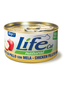 Life Cat Natural Gatto Adulto Filetti di Pollo con Mela Lattina 85 gr