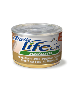 Life Cat Natural Le Ricette Gatto Adulto Pollo con Fegatini e Carote Lattina 150 gr