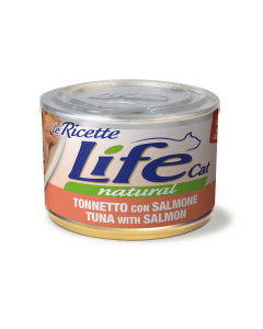 Life Cat Natural Le Ricette Gatto Adulto Tonnetto con Salmone e Carote Lattina 150 gr