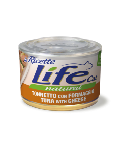 Life Cat Natural Le Ricette Gatto Adulto Tonnetto con Formaggio e Verdura Lattina 150 gr