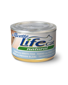 Life Cat Natural Le Ricette Gatto Adulto Tonno con Pesce Bianco Lattina 150 gr