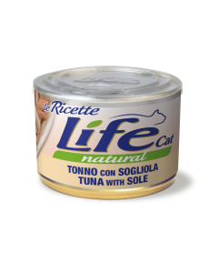 Life Cat Natural Le Ricette Gatto Adulto Tonno con Sogliola Lattina 150 gr 