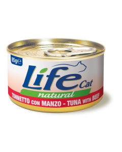 Life Cat Natural Gatto Adulto Tonnetto con Manzo Lattina 85 gr 