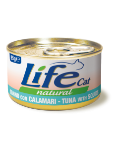 Life Cat Natural Gatto Adulto Tonno con Calamari Lattina 85 gr