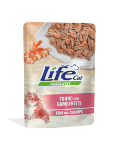 Life Cat Natural Gatto Adulto Tonno con Gamberetti Busta 70 gr