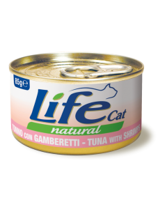 Life Cat Natural Gatto Adulto Tonno con Gamberetti Lattina 85 gr