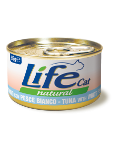 Life Cat Natural Gatto Adulto Tonno con Pesce Bianco Lattina 85 gr