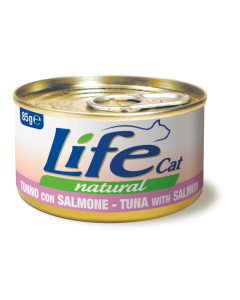 Life Cat Natural Gatto Adulto Tonno con Salmone Lattina 85 gr