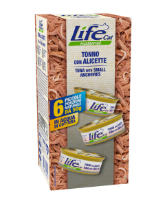 Life Cat Natural Gatto Adulto Tonno con Alicette Multipack 6 pz x 50 gr